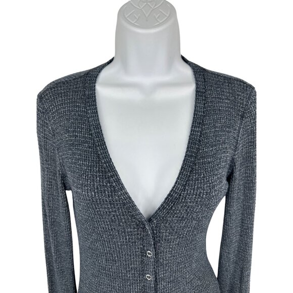 Free People Long Sleeve Snap Front Keep Your Cool Thermal Bodysuit Women’s Sz S - Picture 2 of 10